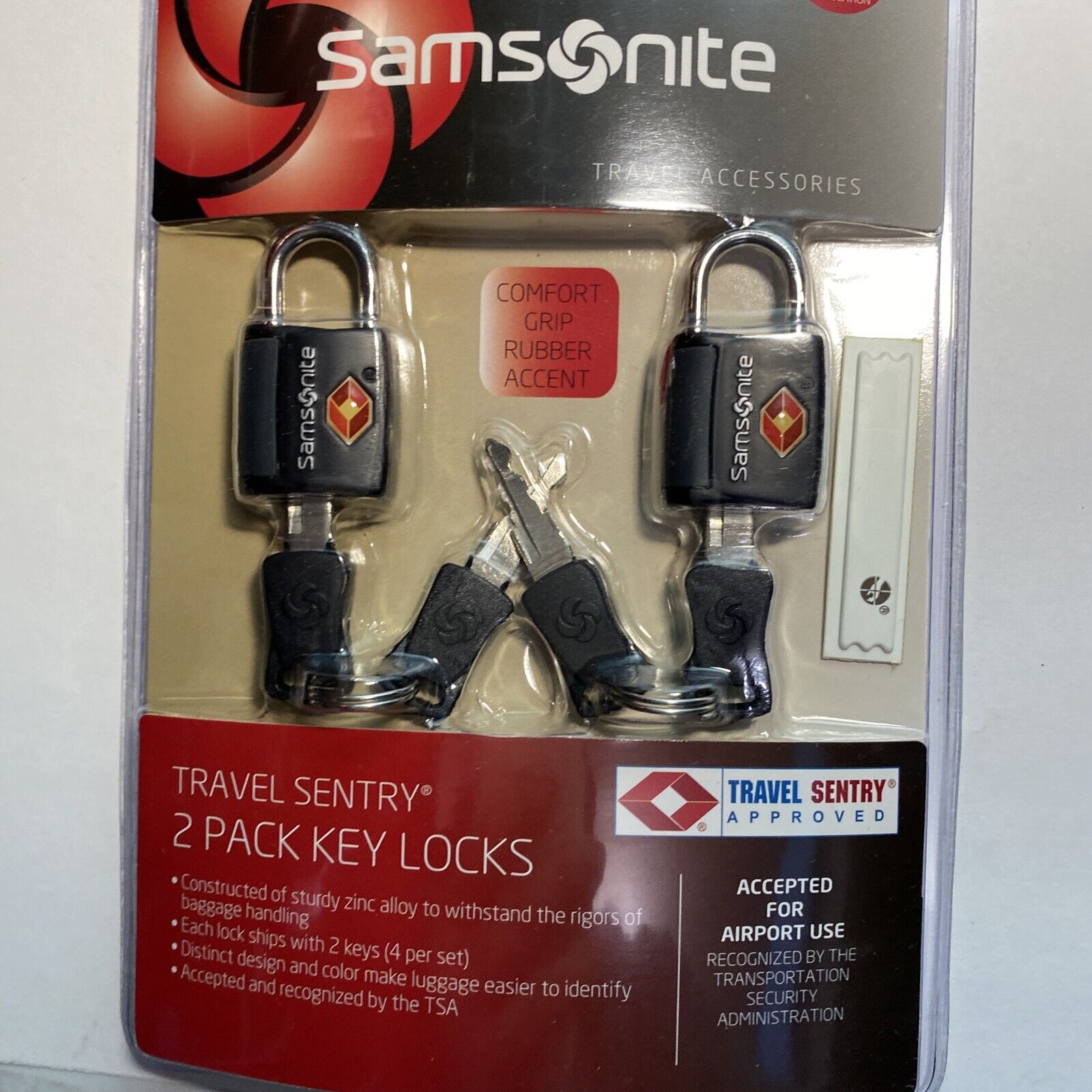 Samsonite Travel Sentry Approved 2 Pack Key Locks Dark Gray