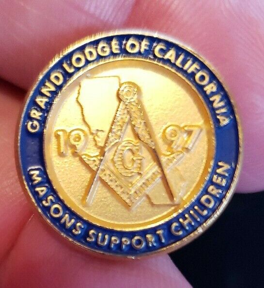 Freemasons Masonic 1997 Grand Lodge Of California Support Children Lapel Pin