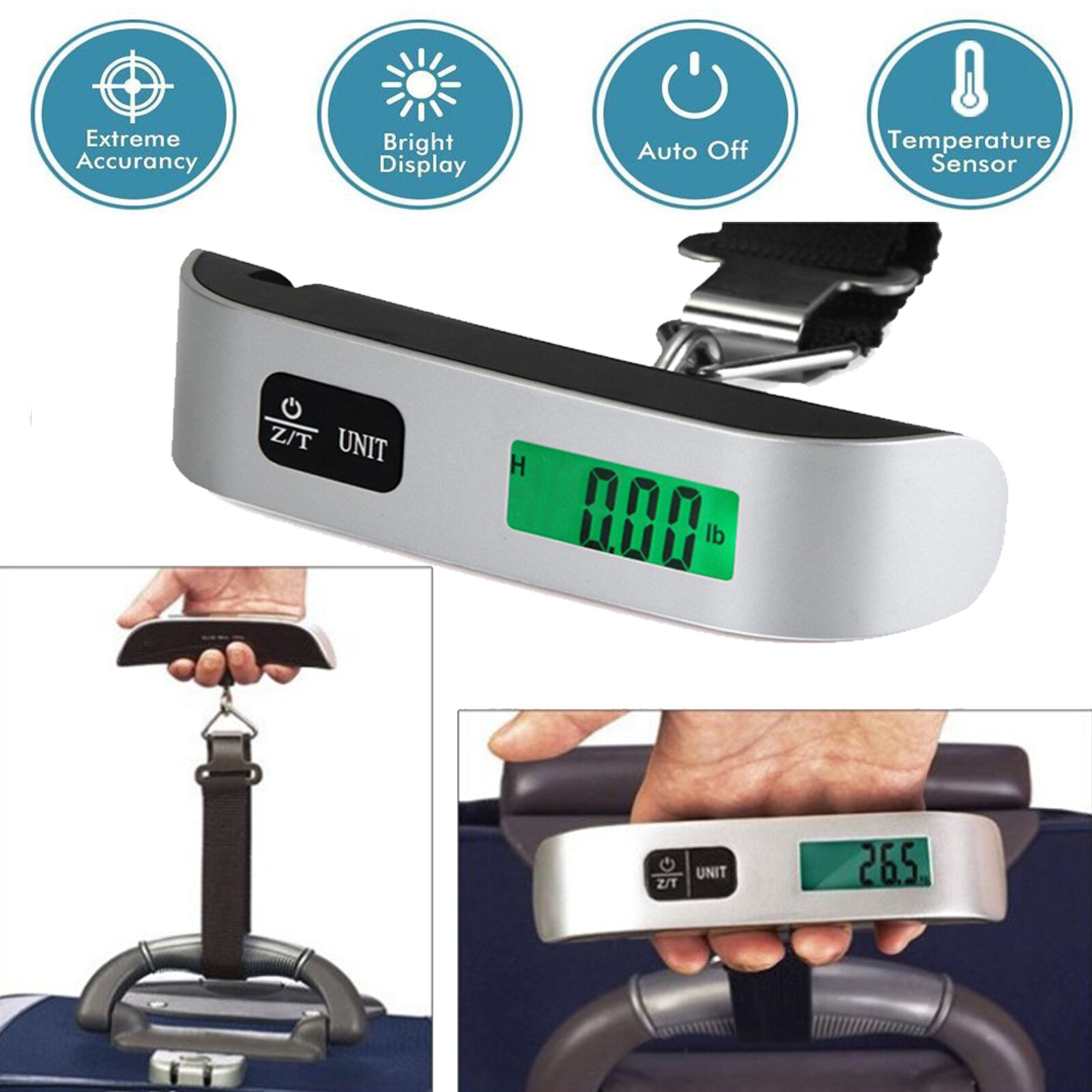 50kg/10g Portable Travel Lcd Digital Hanging Luggage Scale Electronic Weight