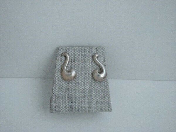 Vintage Sterling Silver Ecuador Tinta Swirl Shape Post Earrings