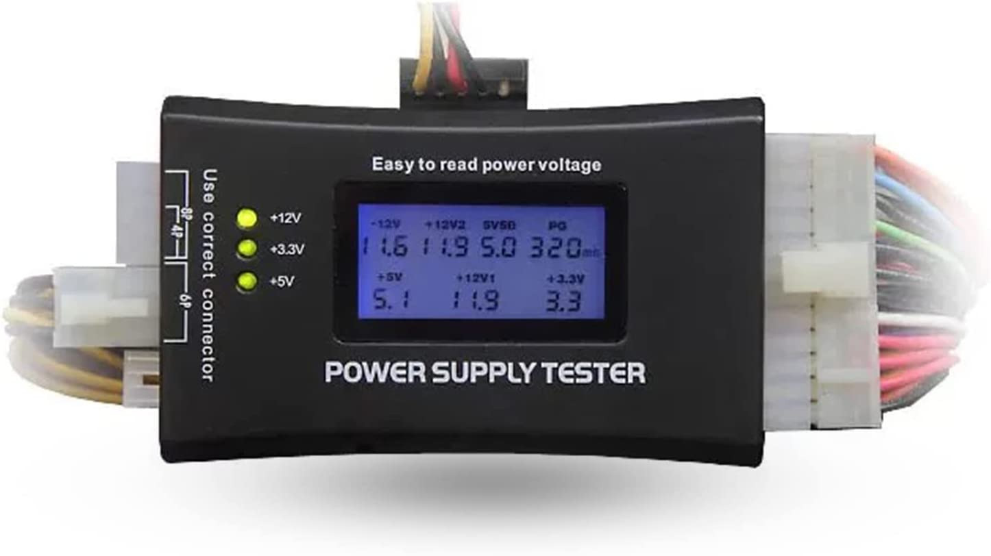 20/24 4/6/8 Pin Computer Pc Power Supply Tester With Lcd Display And Buzzer For