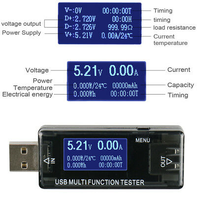 Lcd Usb Detector Voltmeter Ammeter Capacity Tester Voltage Current Meter New