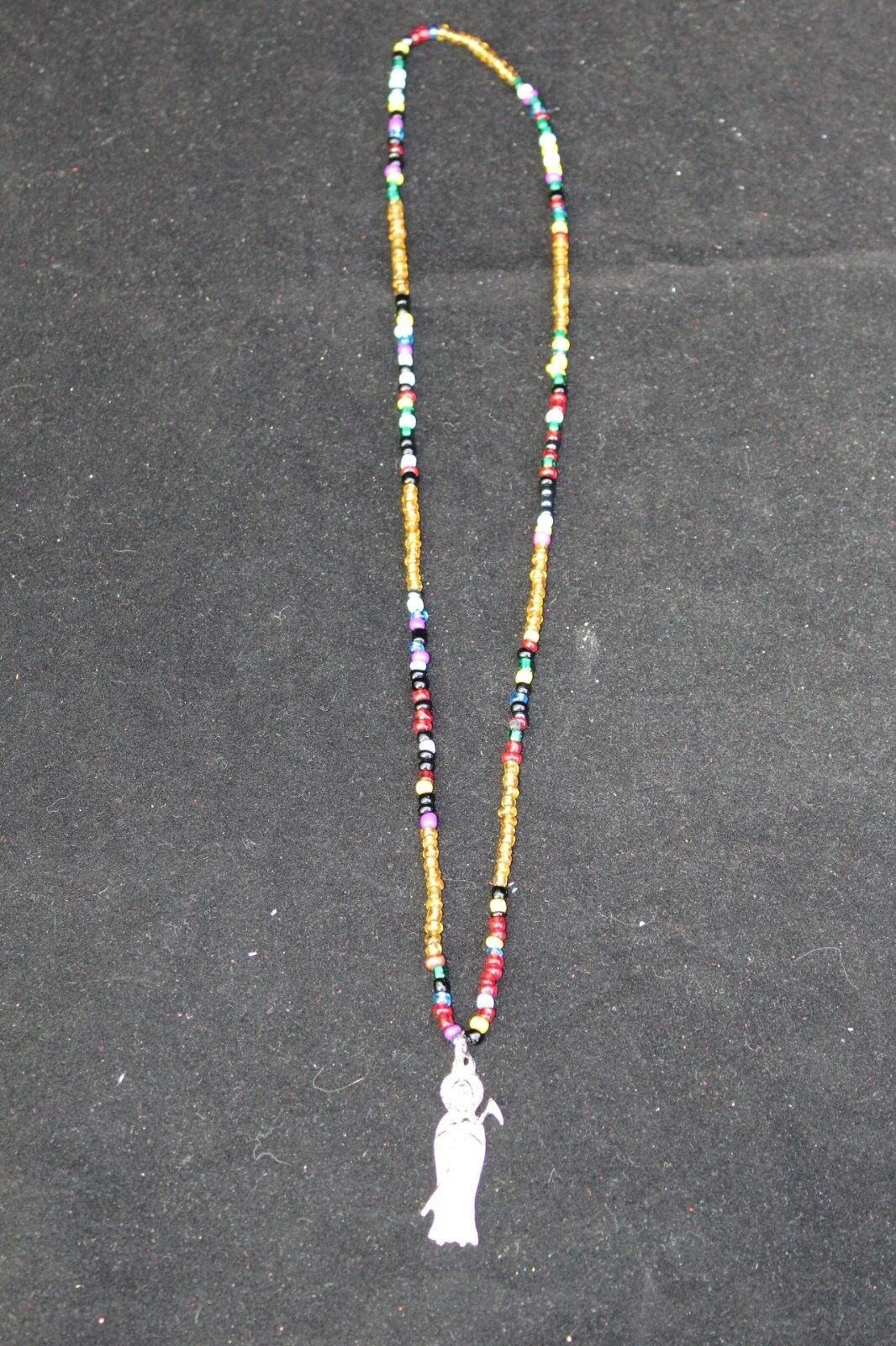 #517 Santa Muerte Collar Necklace Chaquiras Colors Ritualizadas Holy Death Item
