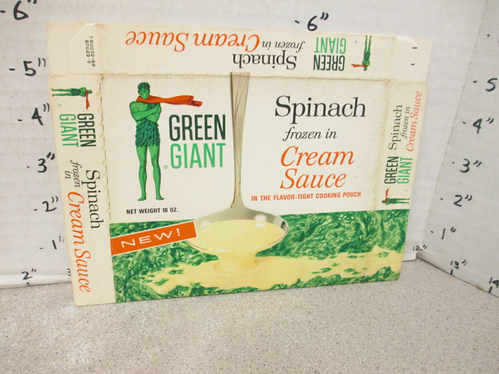 Green Giant 1960s Spinach Cream Sauce Vintage Frozen Vegetable Food (1) Box