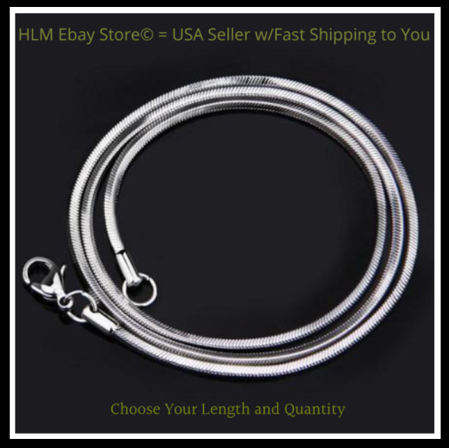 Sterling Silver Snake Chain Necklace 1mm 925 Italian 16", 18", 20", 22" 24"