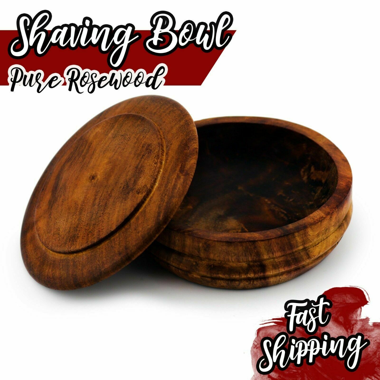 New Luxury Wooden Shaving Soap Bowl / Mug With Lid Cover For Men's Brush Haryali