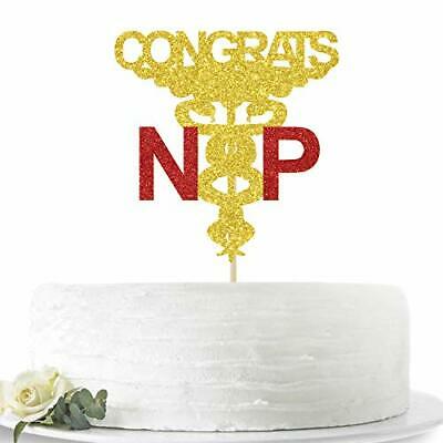 Gold Glitter Congrats Np Cake Topper - Congrats Nurse Graduation Cake Topper ...
