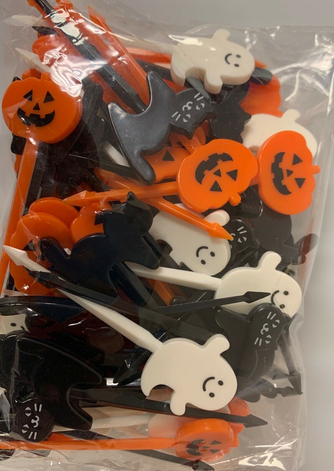 72 Count Halloween Cupcake Picks Topper Jack O Lantern Cats Ghosts Free Shipping