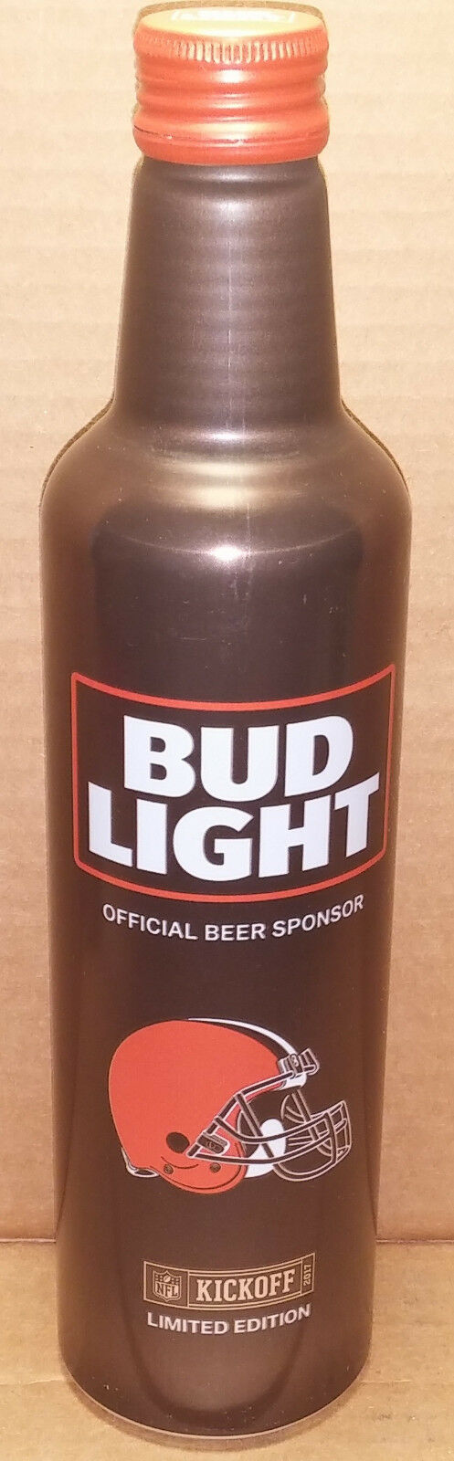Bud Light Cleveland Browns 16 Oz. Aluminum Beer Bottle 2017 Anheuser-busch