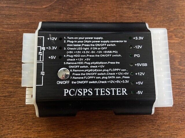 Ps/spc Tester-124 Power Supply Tester 24 Pin