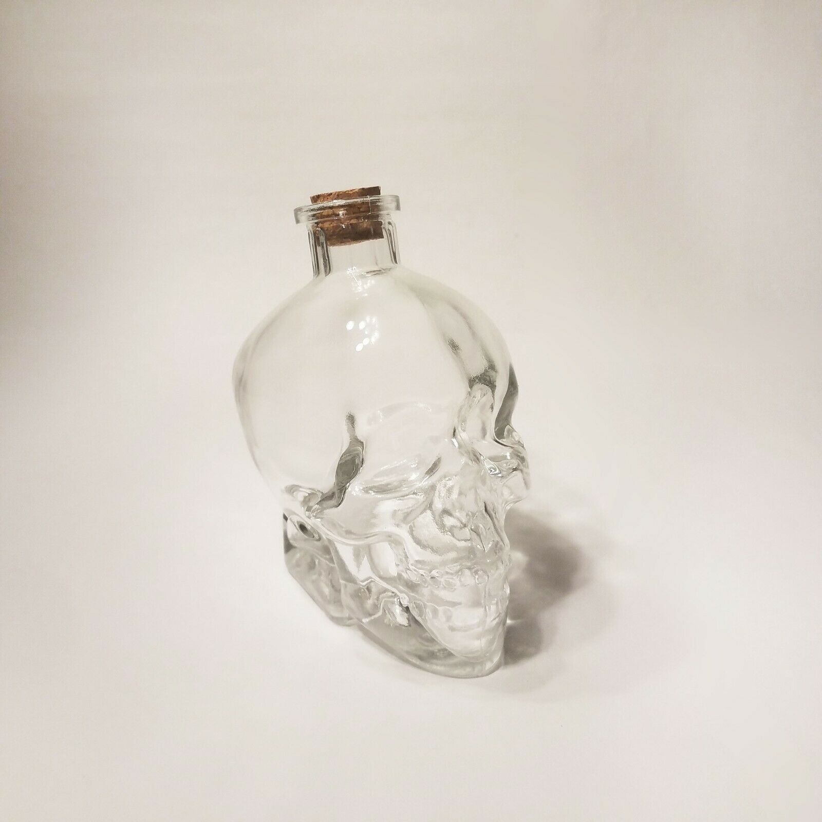 Glass Skull Bottle With Cork (used)
