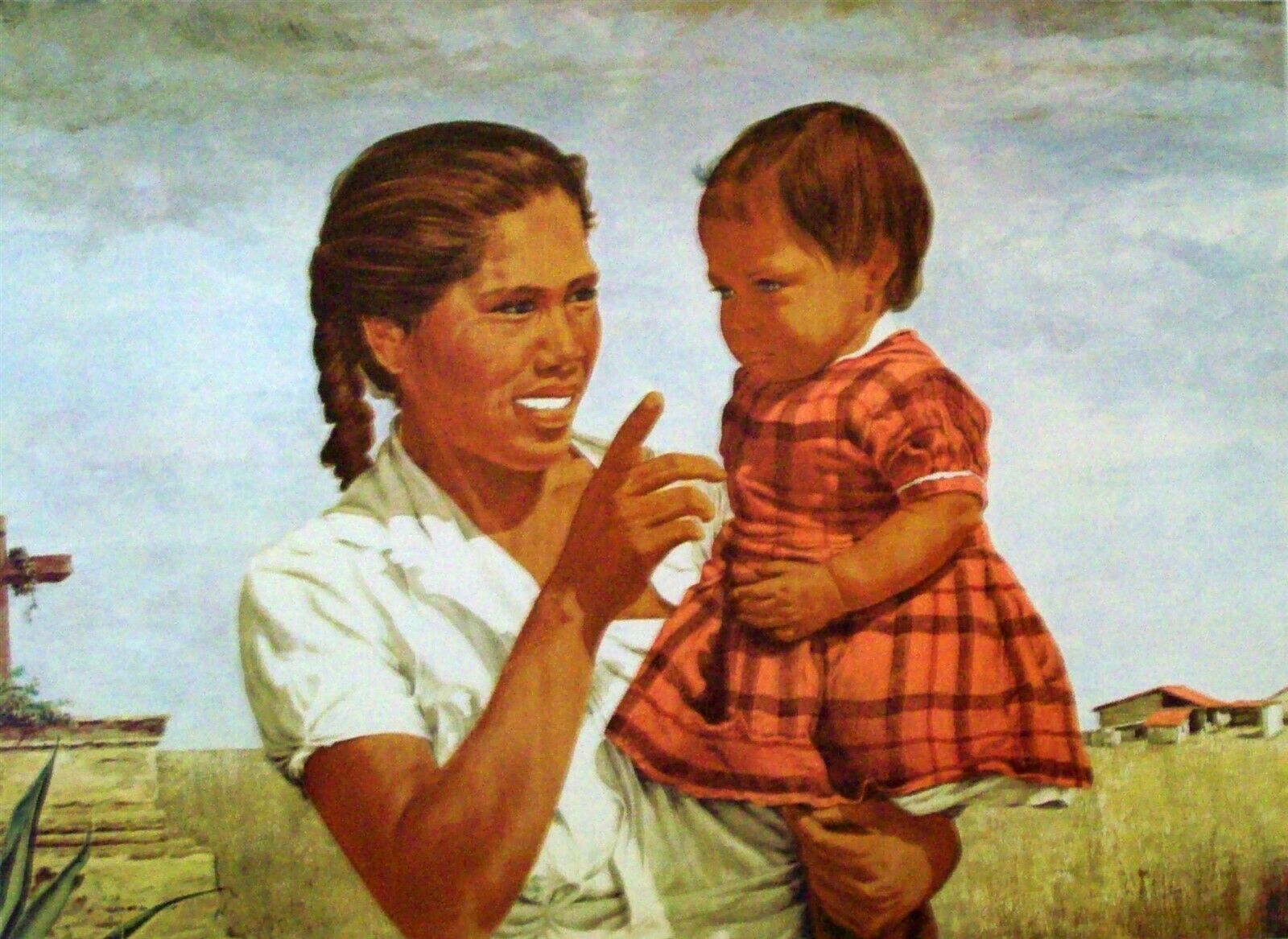 America To Mexico - Vic Herman (1919-1999) "heritage" - Mother & Daughter $150.
