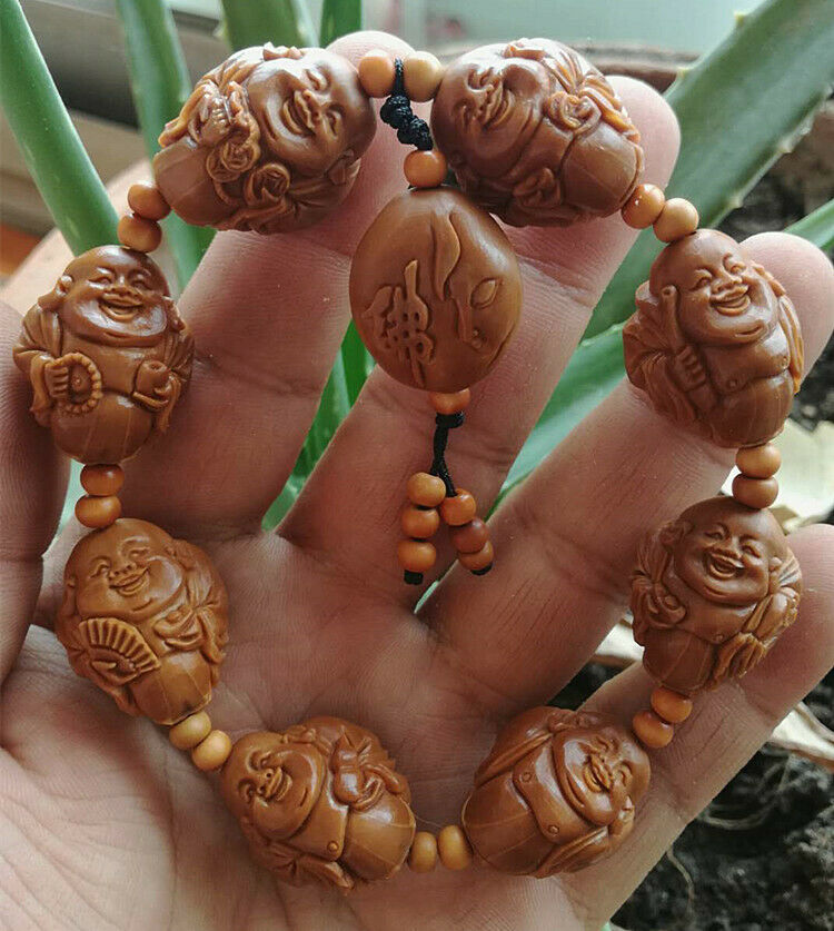 Hand-carved Nation Bracelet Olive Nuclear Bracelets Buddha Maitreya Bracelets