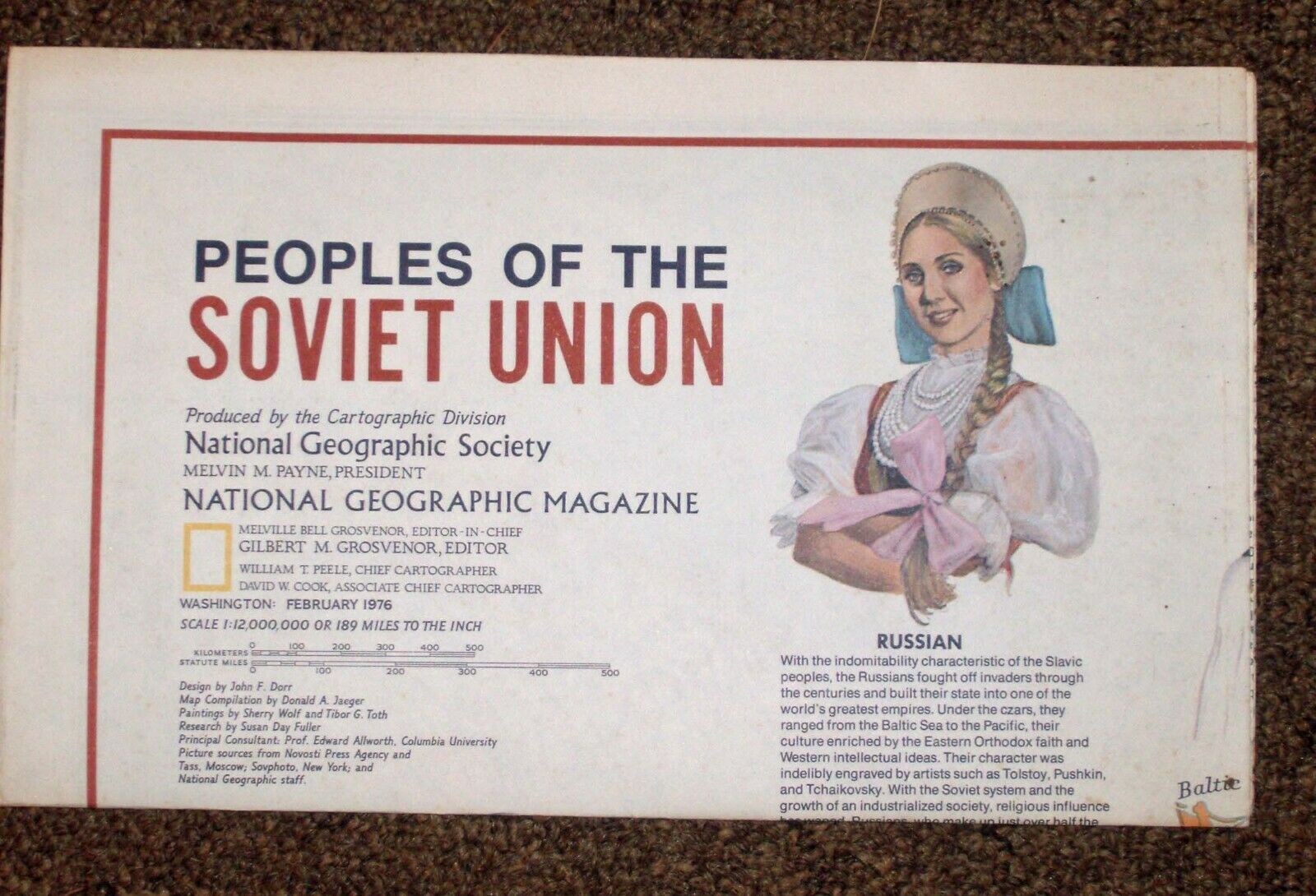 Vintage National Geographic Society Peoples Of The Soviet Union Map And Poster