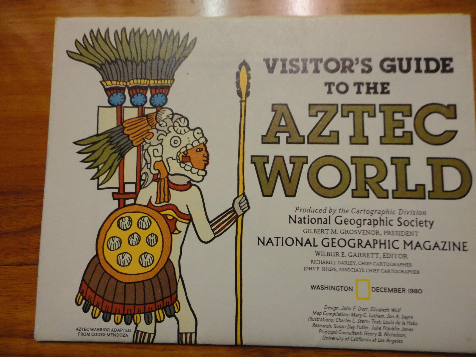 Vintage 1980 National Geographic Map Of Visitor's Guide To The Aztec World