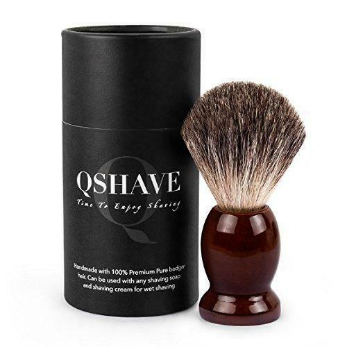 Qshave 100% Best Original Pure Badger Hair Shaving Brush Handmade. Real Wood