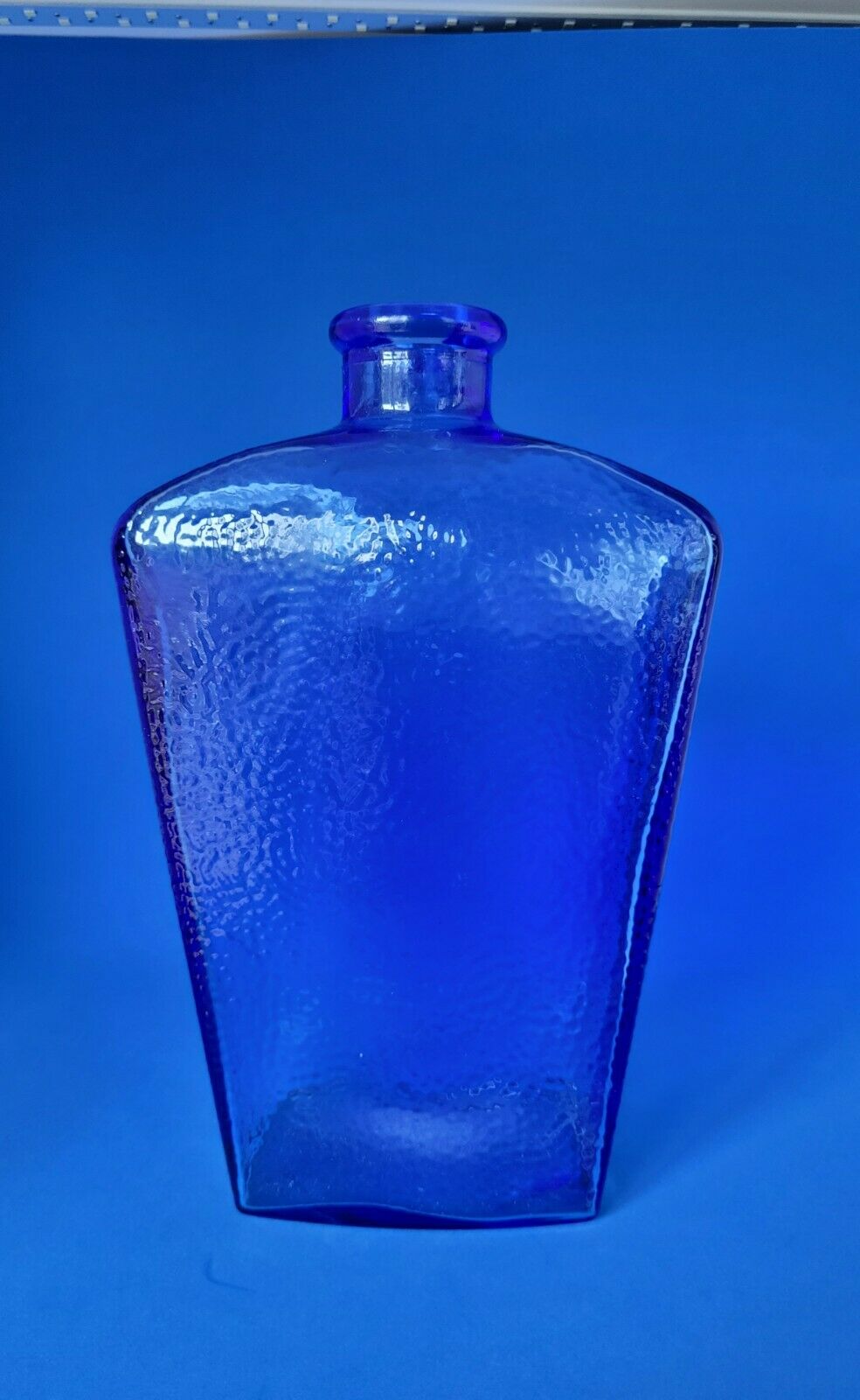 Antique Cobalt Textured Decanter Bottle Art Deco Canada 8.75"t Euc