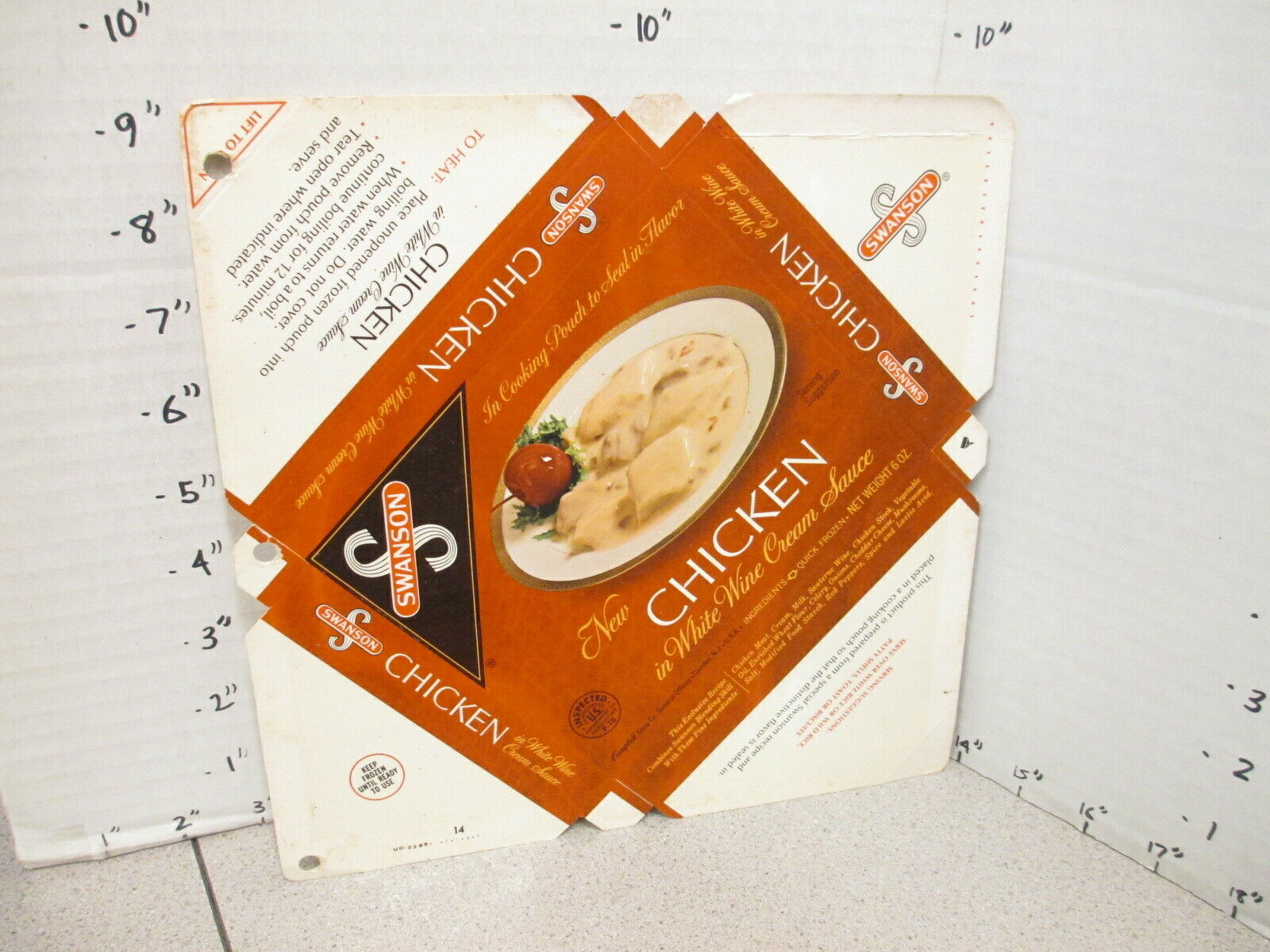 Swanson 1960s Chicken White Cream Sauce Tv Dinner Frozen Food Box