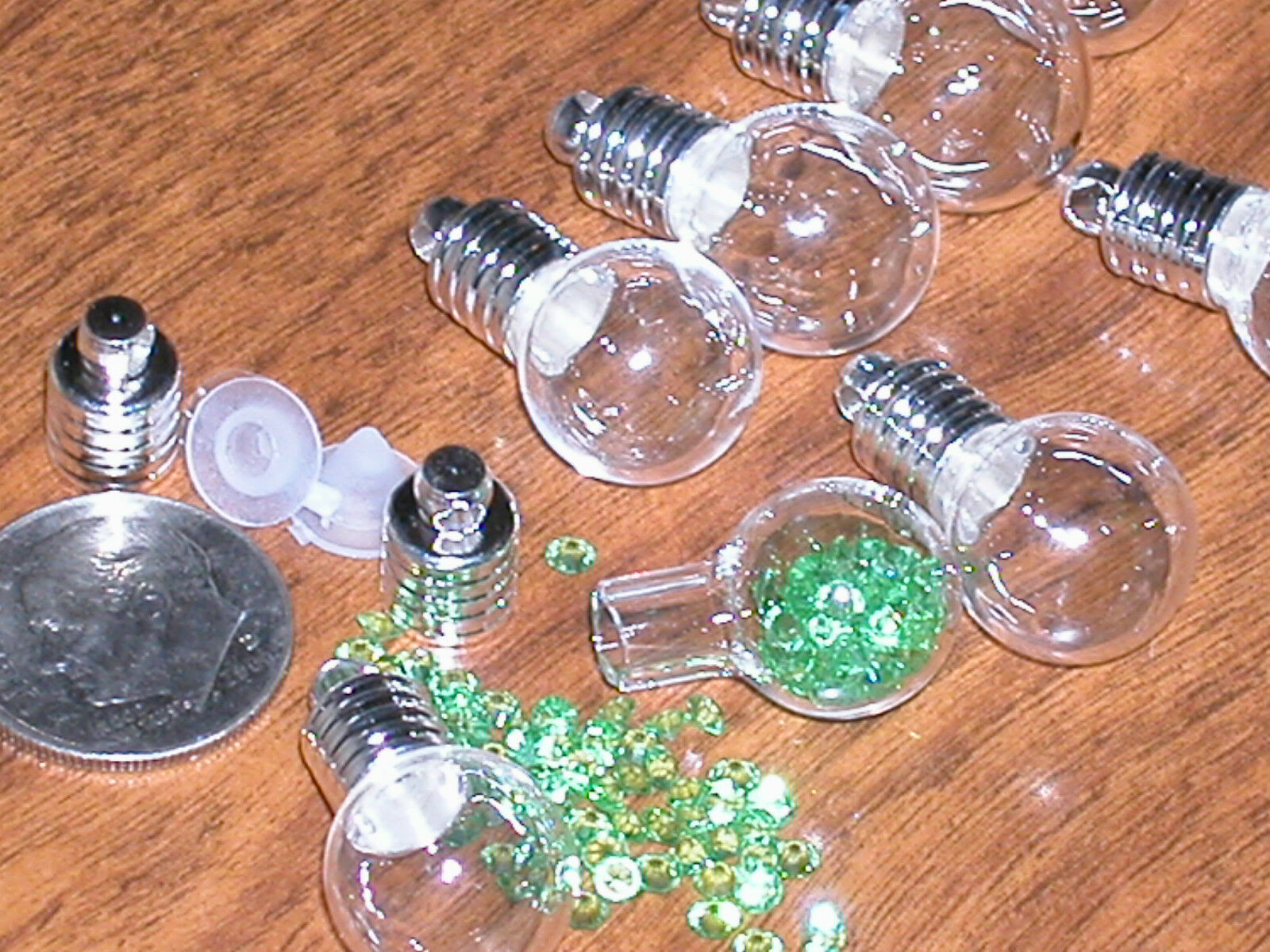 1 Glass Casting Spell Potion Wicca Chip Stones Magic Small Bottle Pendants Vials