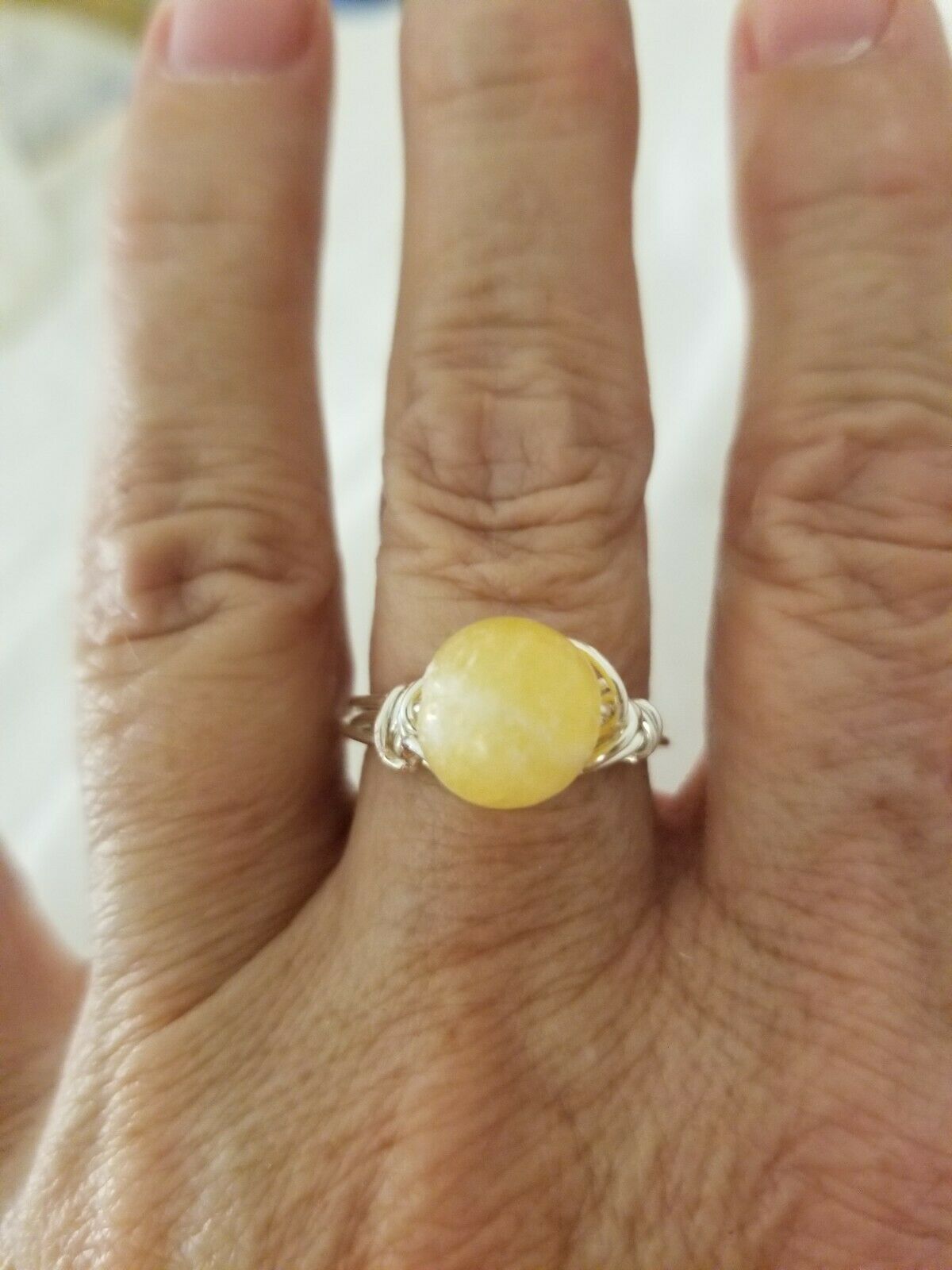 Natural Yellow Quartz Gemstone Ring Size Us  8 1/2