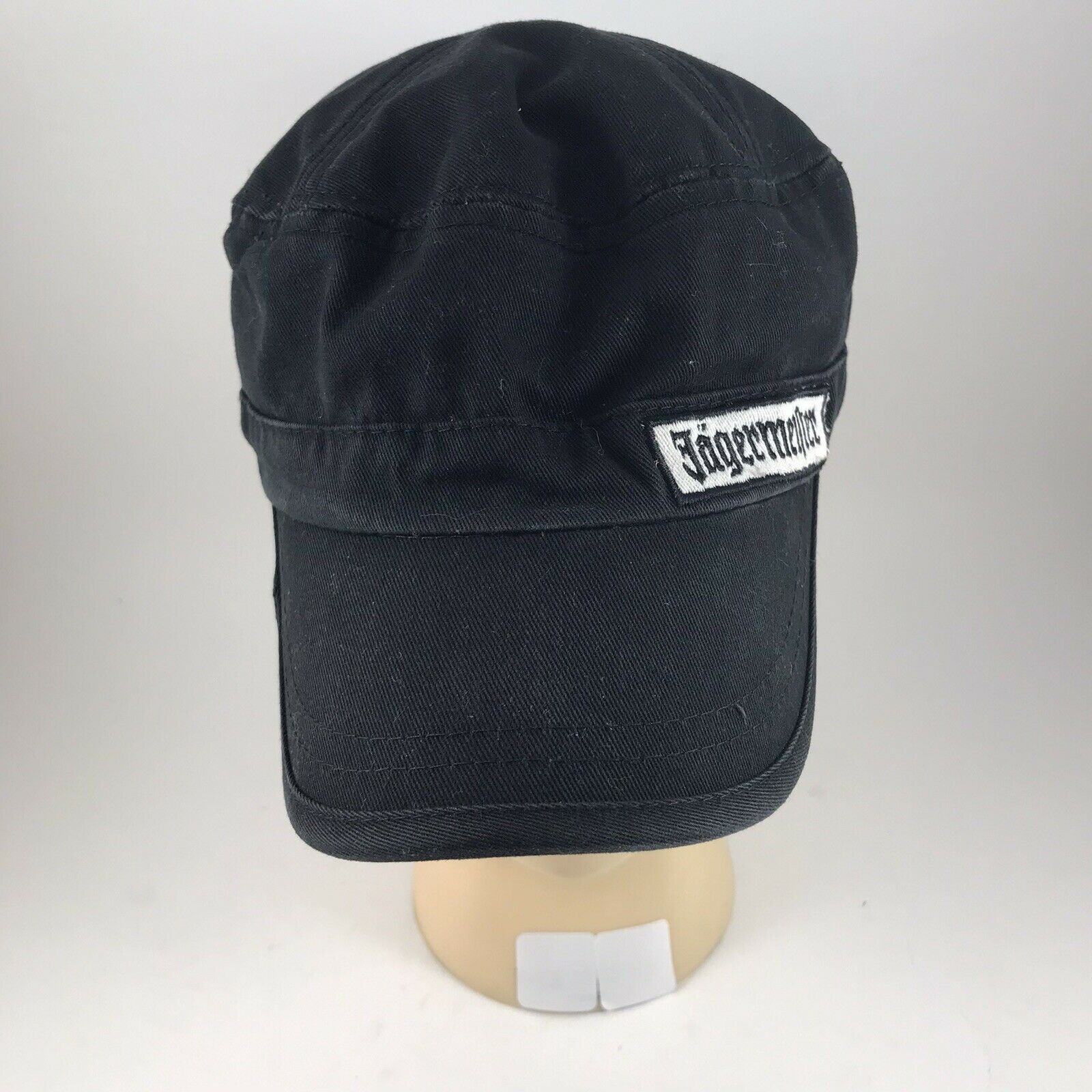 Jagermeister Offset Logo Patch Adjustable Cadet Hat Strapback Flat Cap Black