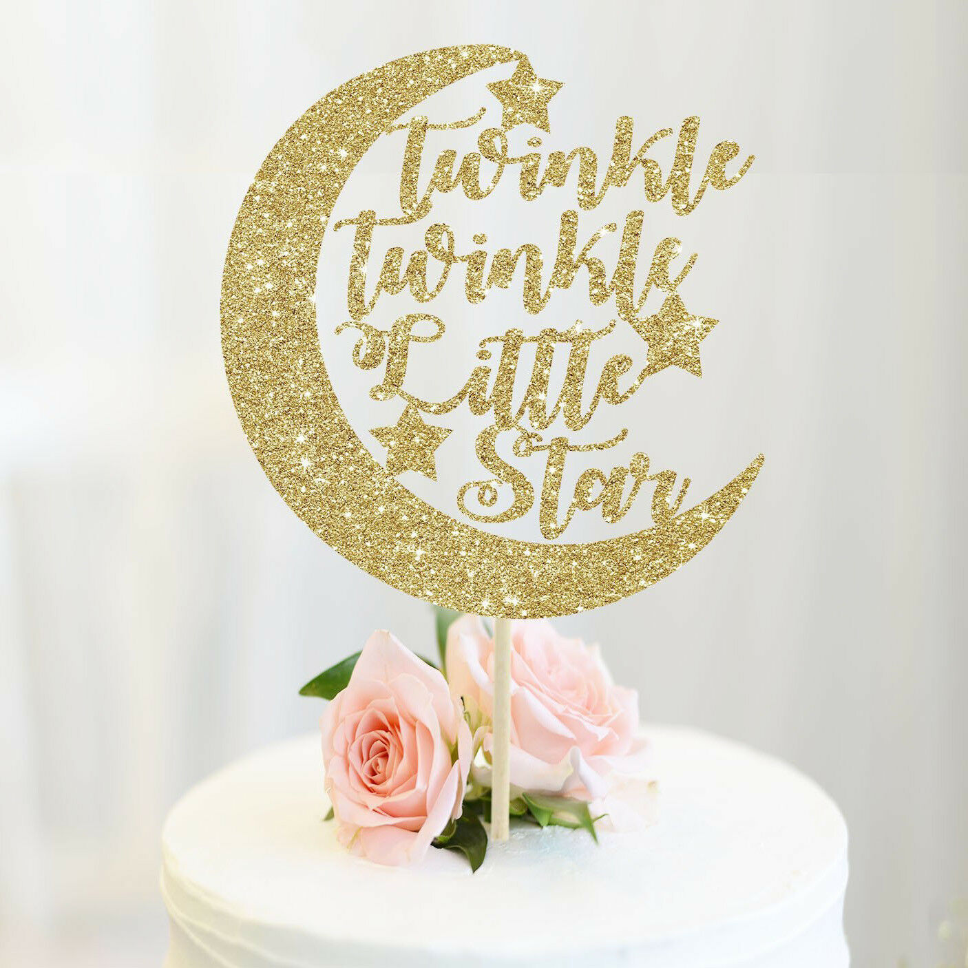 Twinkle Twinkle Little Star Cake Topper Moon Stars Baby Shower Decoration