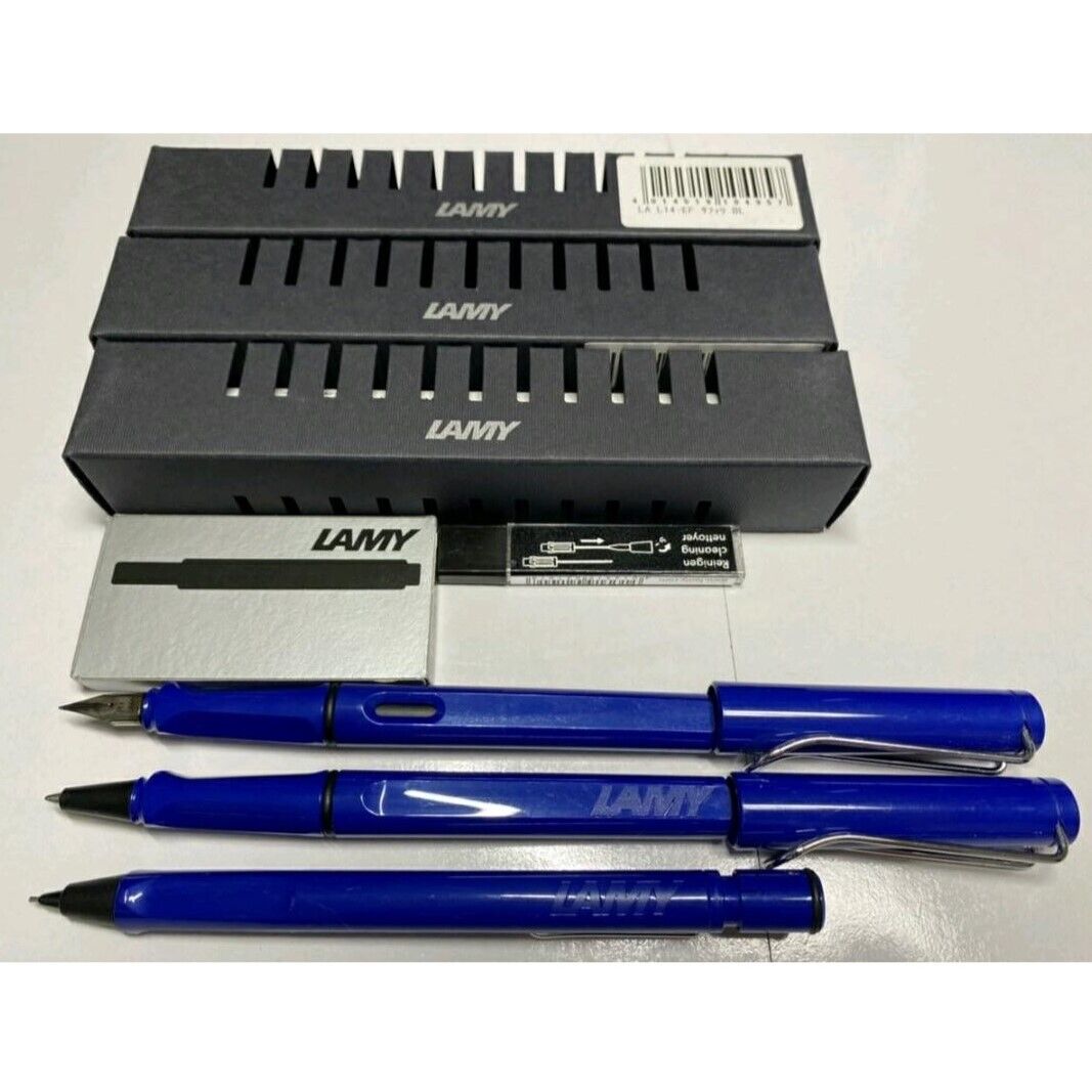 Lamy Ballpoint Pen & Automatic Pencil & Fountain Pen With Box & Spare Lead