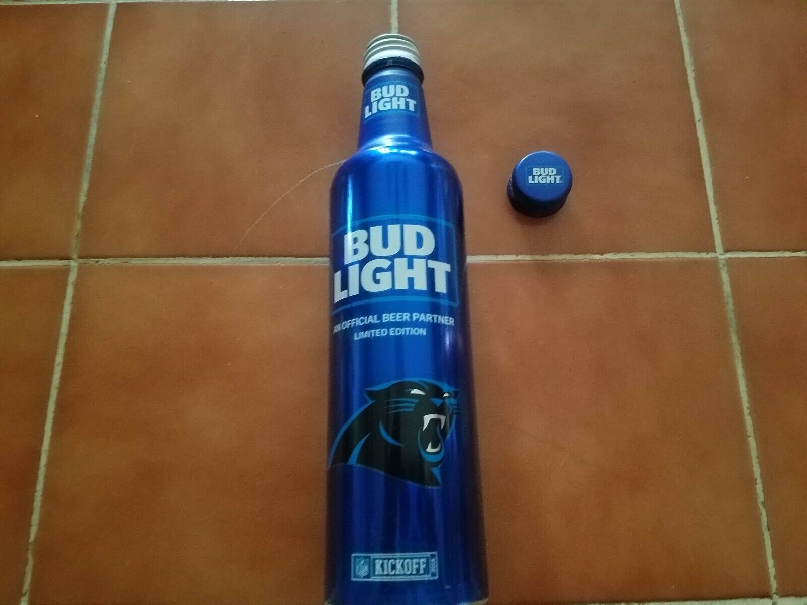 Bud Light 2018 Nfl Kickoff Carolina Panthers Aluminum Beer Bottle