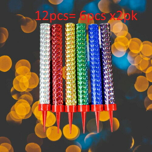 12pcs Top Candles Cake Topper Multi-color Wedding Bar Birthday Party Mt10