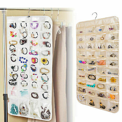80 Pocket Hanging Jewelry Organizer Storage For Holding Earring Jewelries Pouch