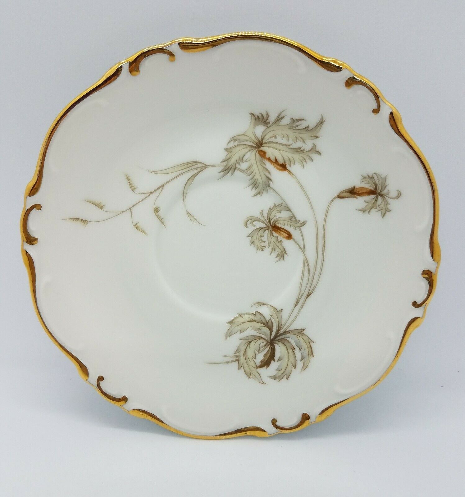 Floral Gold Trim Heinrich H&c 'du Barry' Saucers Fine China Set Of 5