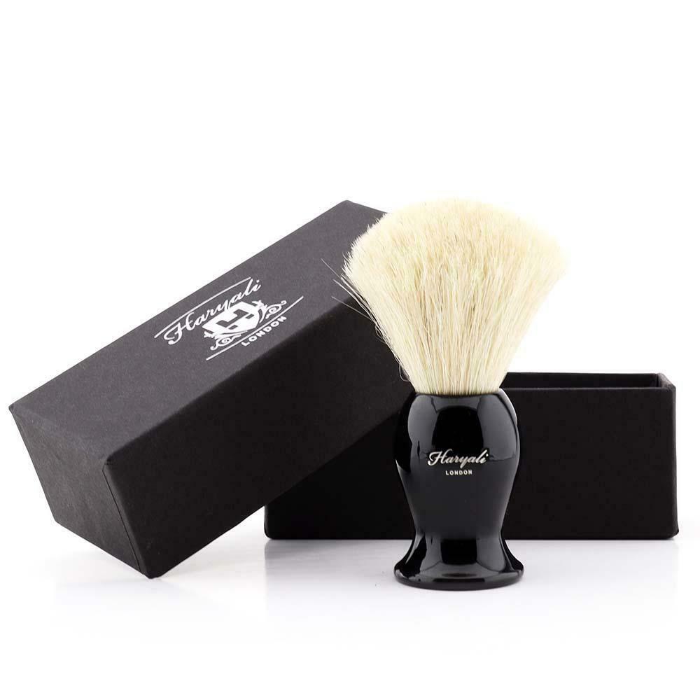 Pure White Badger Hair Men's Shaving Brush In Black Handle Barber Salon Tool New