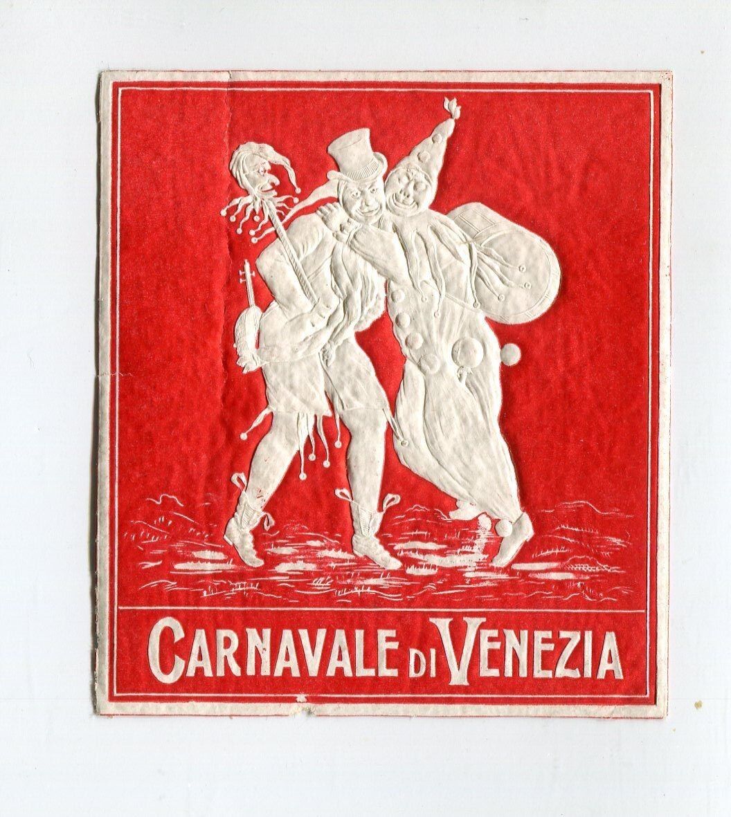Vintage Event Label Carnavale Di Venezia Carnaval In Venice Italy Embossed