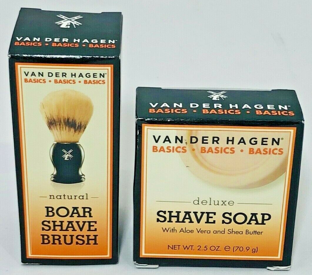 Van Der Hagen Deluxe Shave Soap And Natural Boar Shave Brush Set