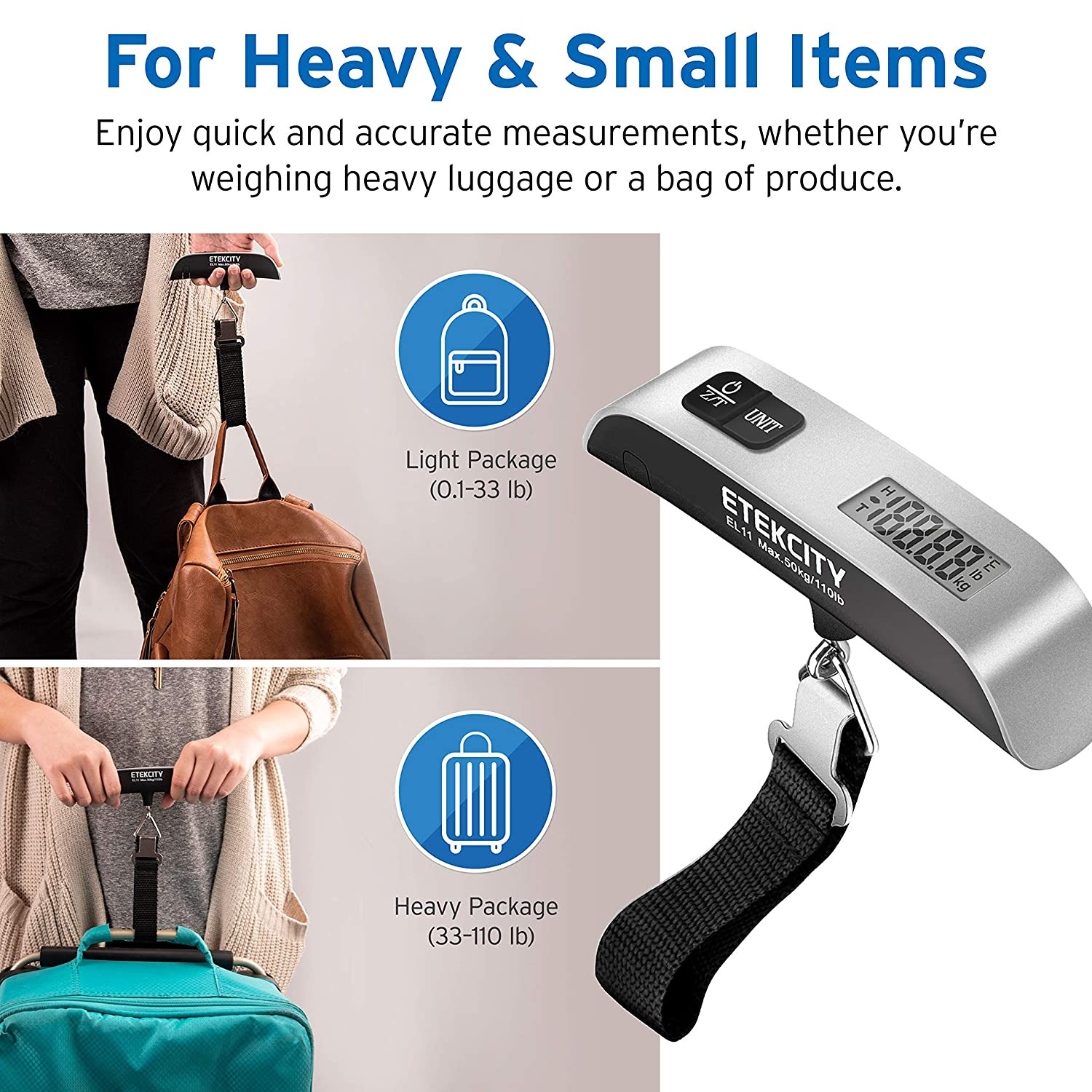 Luggage Scale, Digital Portable Handheld Suitcase Weight For Travel