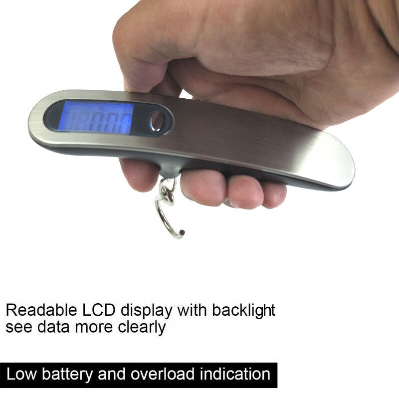 Travel Lcd Digital Hanging Luggage Scale Electronic Weight 110lb / 50kg Usa Ship