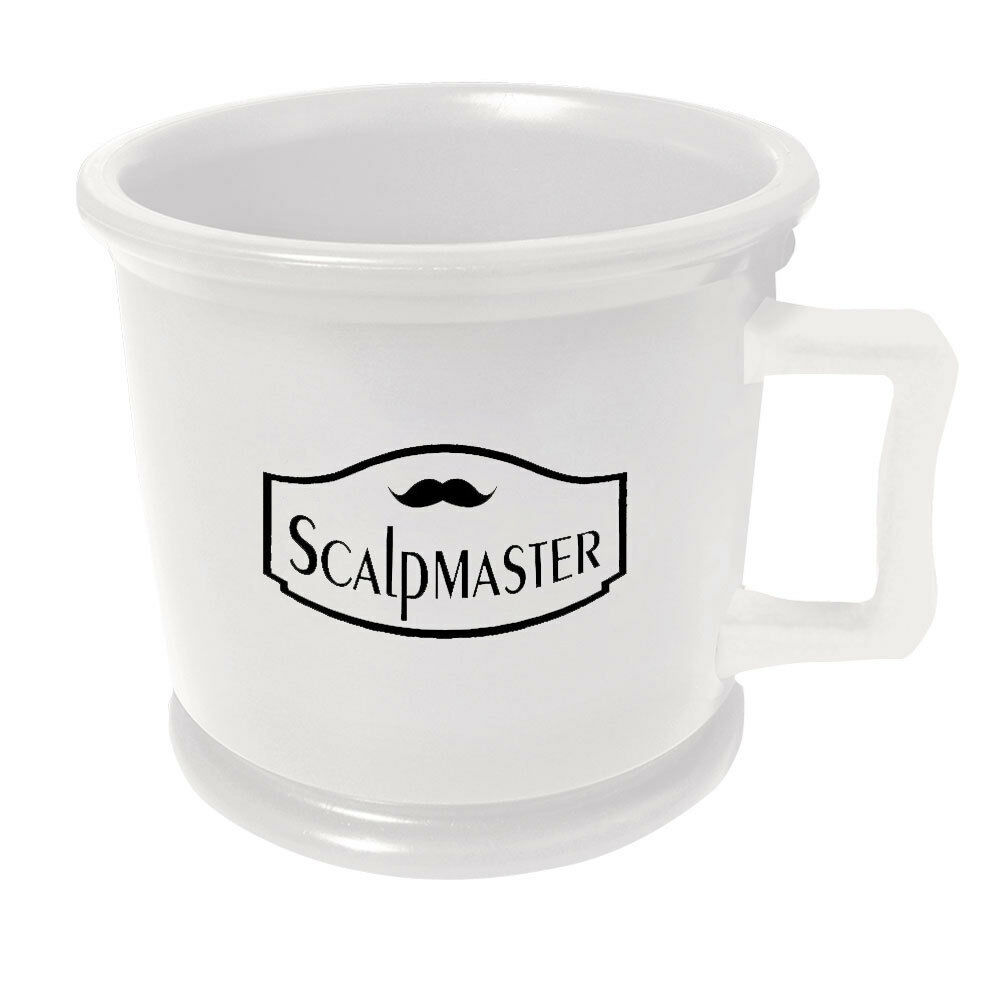 Scalpmaster Rubberized Shaving Mug Cup For Men's Shaving & Barber #sc-mug White