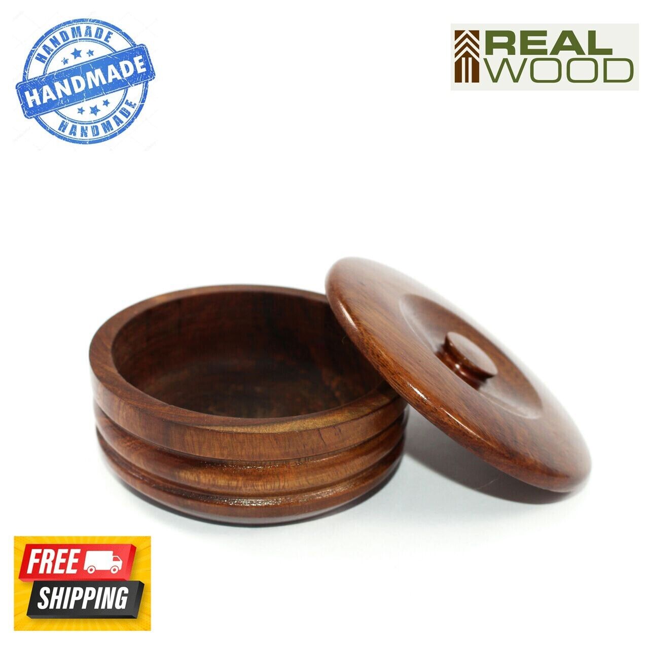 Elegant Handmade 100% Wooden Shaving Mug Cup Bowl For Shaving Soap Thick Lather
