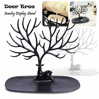 Jewelry Deer Tree Stand Display Organizer Necklace Ring Earring Holder Show Rack