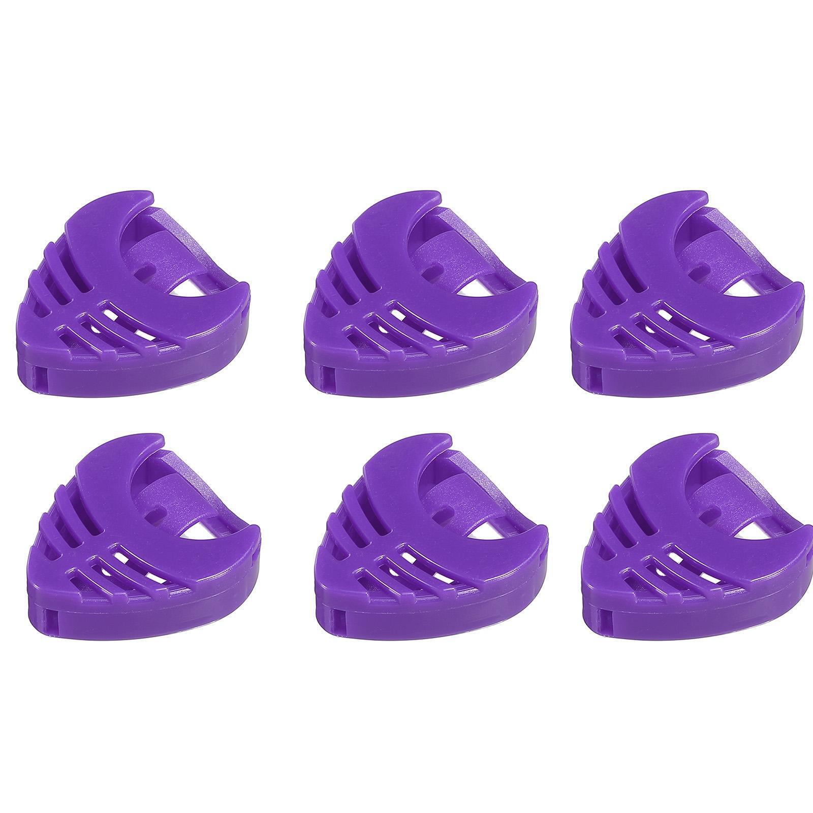 Guitar Pick Holder Plastic Heart-shaped Purple For Guitar, Bass, Ukulele 6pcs