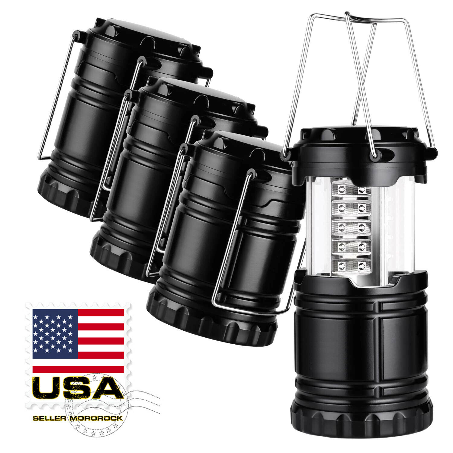 4x Collapsible Led Lanterns Tac Light Emergency Outdoor Hiking Camping Lamps