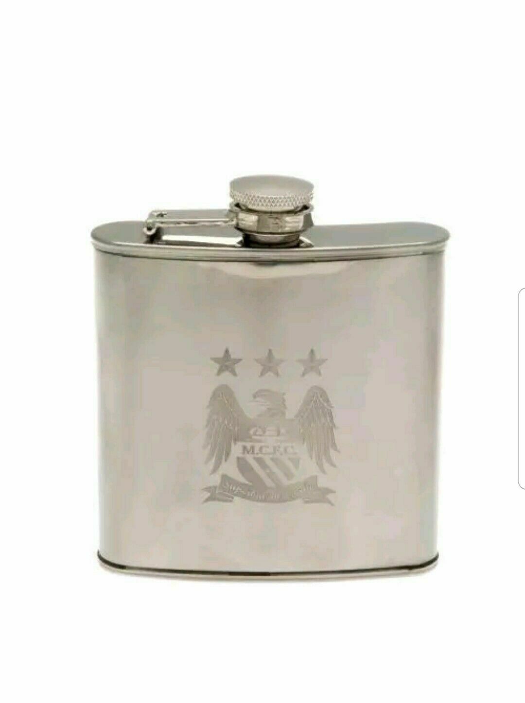 Manchester City Man City 6oz Stainless Steel Hip Flask Gift Boxed Ideal Gift